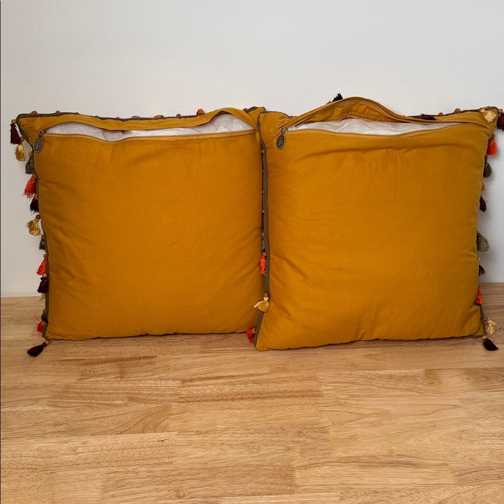 Set of Pier 1 Velvet boho pillow with tassels - Picture 7 of 13